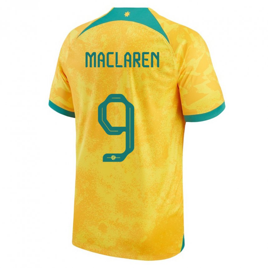 Gyermek Ausztrál Jamie Maclaren #9 Aranysárga Hazai Jersey 22-24 Mez Póló Ing