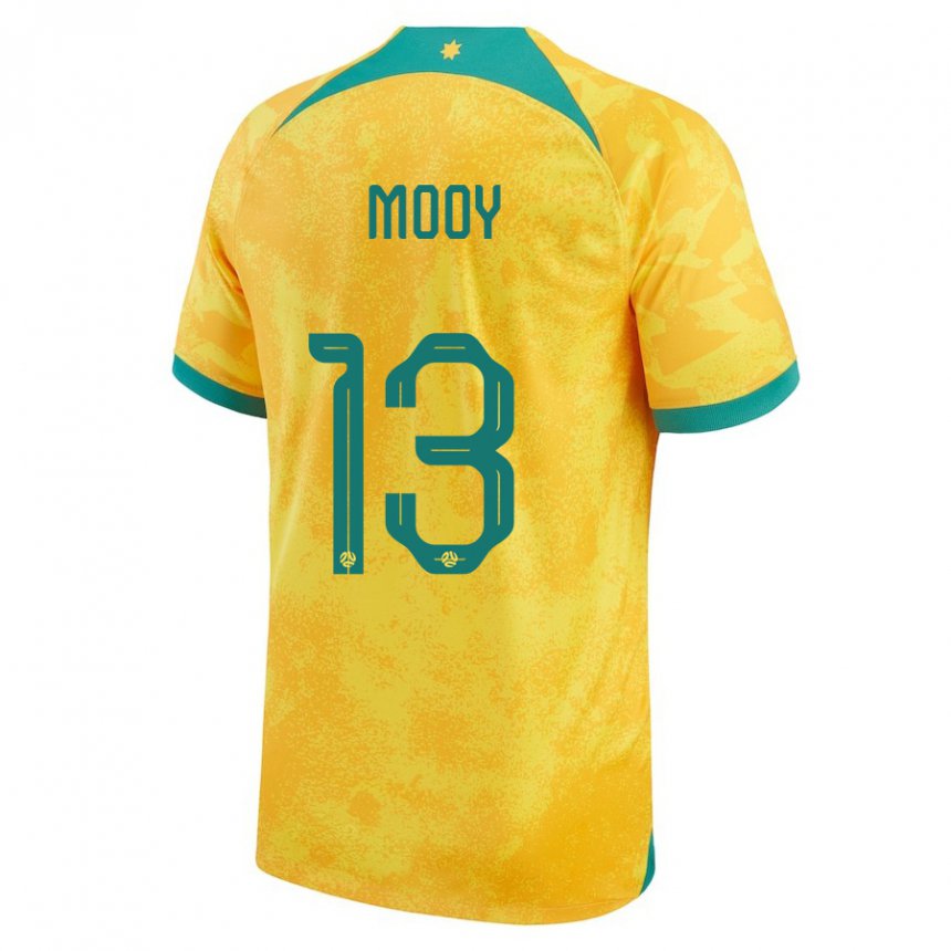 Gyermek Ausztrál Aaron Mooy #13 Aranysárga Hazai Jersey 22-24 Mez Póló Ing