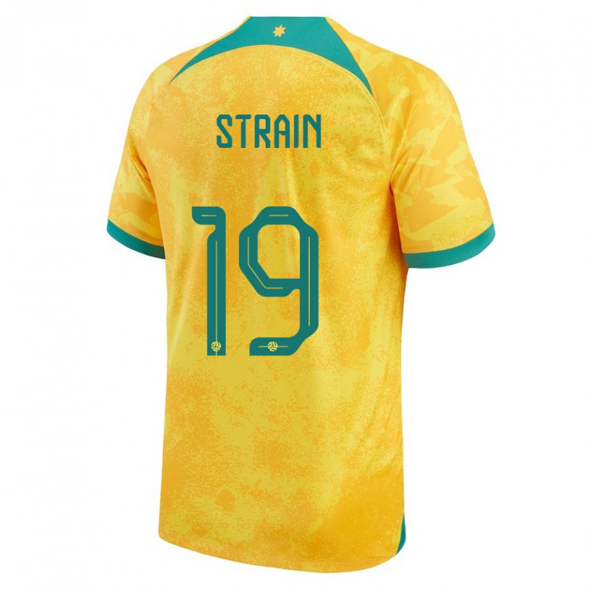 Gyermek Ausztrál Ryan Strain #19 Aranysárga Hazai Jersey 22-24 Mez Póló Ing