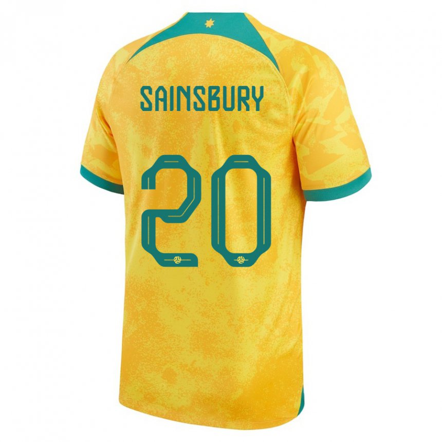 Gyermek Ausztrál Trent Sainsbury #20 Aranysárga Hazai Jersey 22-24 Mez Póló Ing