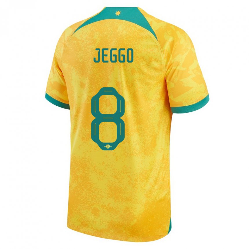 Gyermek Ausztrál James Jeggo #8 Aranysárga Hazai Jersey 22-24 Mez Póló Ing