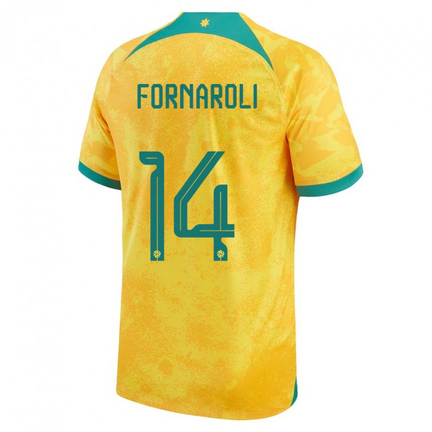 Gyermek Ausztrál Bruno Fornaroli #14 Aranysárga Hazai Jersey 22-24 Mez Póló Ing