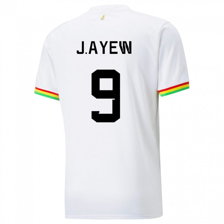 Gyermek Ghánai Jordan Ayew #9 Fehér Hazai Jersey 22-24 Mez Póló Ing