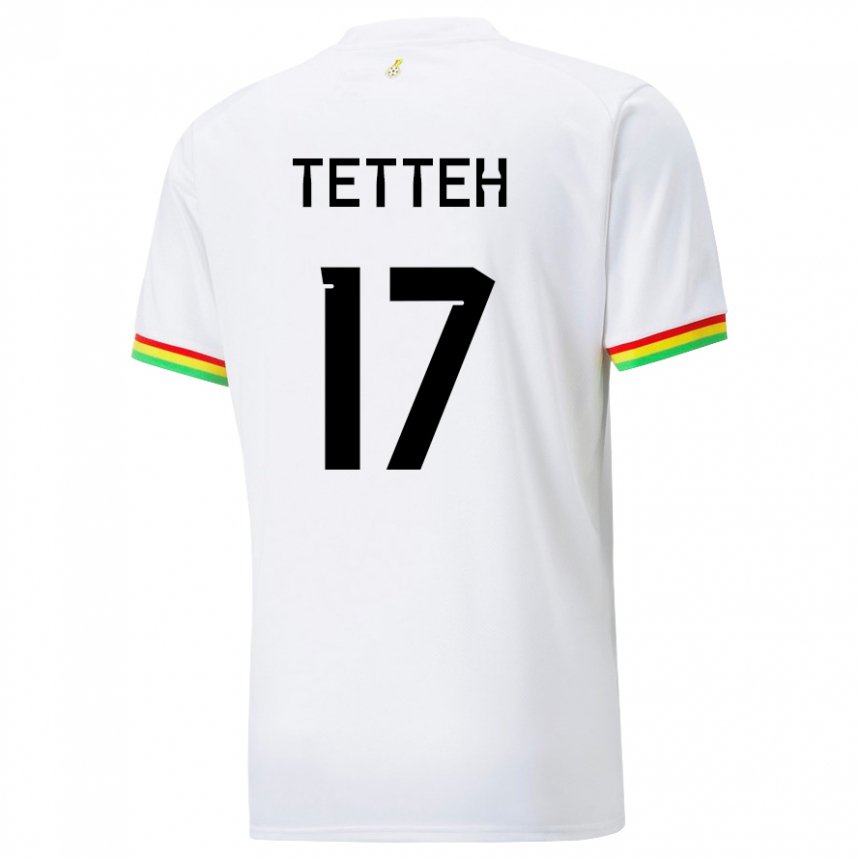 Gyermek Ghánai Benjamin Tetteh #17 Fehér Hazai Jersey 22-24 Mez Póló Ing