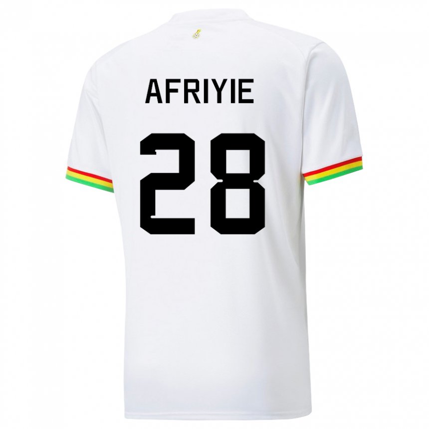 Gyermek Ghánai Daniel Afriyie #28 Fehér Hazai Jersey 22-24 Mez Póló Ing