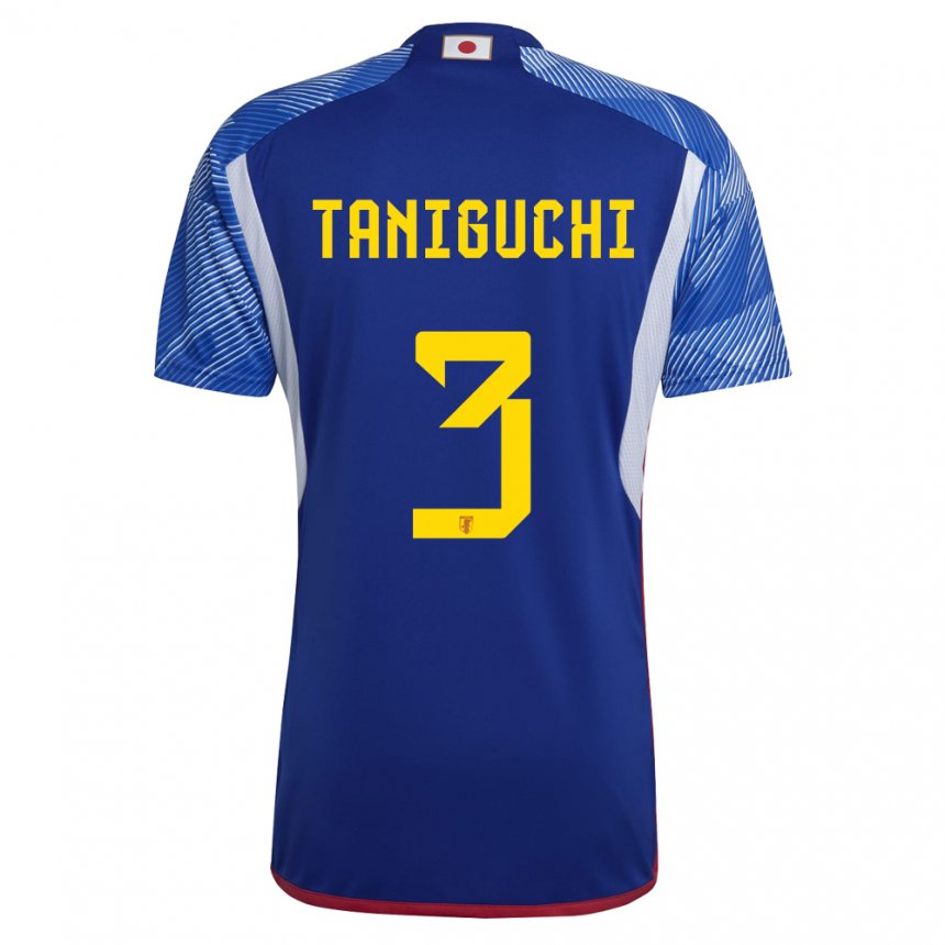 Gyermek Japán Shogo Taniguchi #3 Királykék Hazai Jersey 22-24 Mez Póló Ing