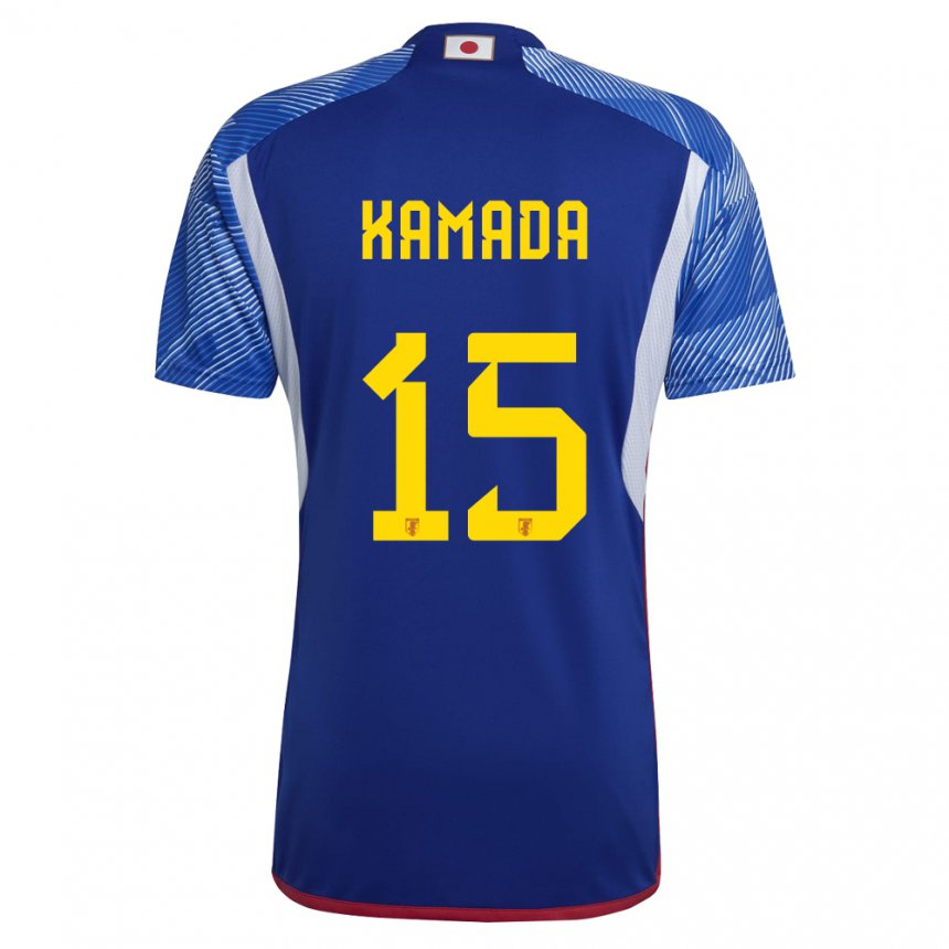 Gyermek Japán Daichi Kamada #15 Királykék Hazai Jersey 22-24 Mez Póló Ing