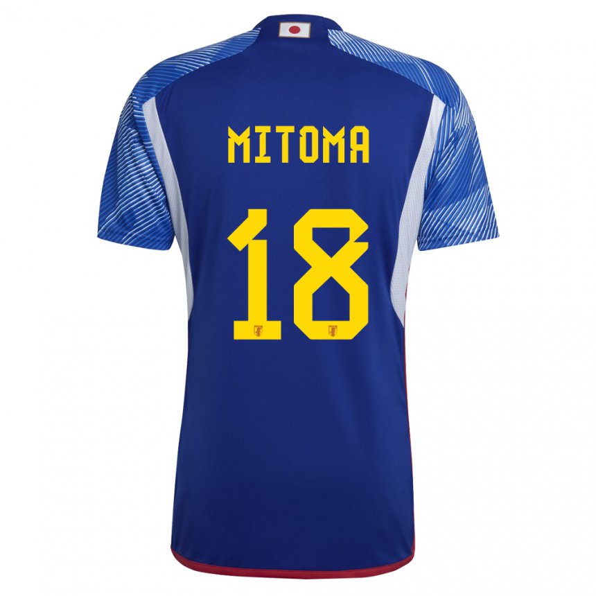 Gyermek Japán Kaoru Mitoma #18 Királykék Hazai Jersey 22-24 Mez Póló Ing