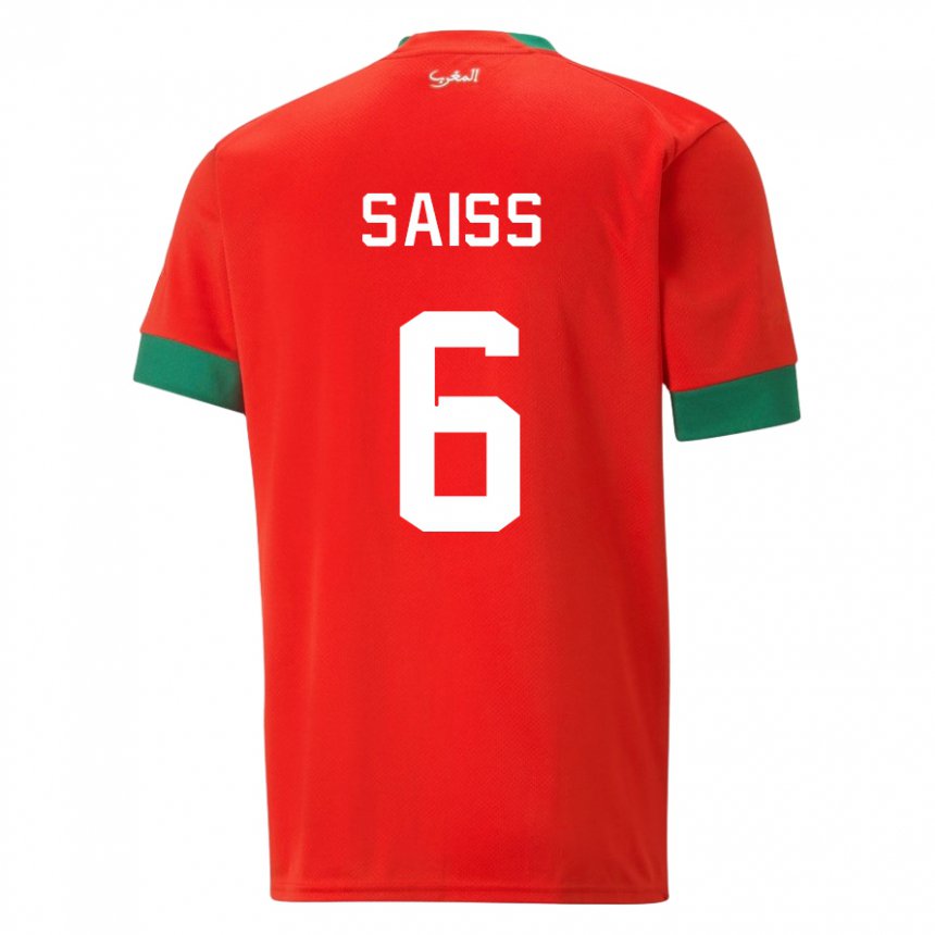 Gyermek Marokkói Romain Saiss #6 Piros Hazai Jersey 22-24 Mez Póló Ing