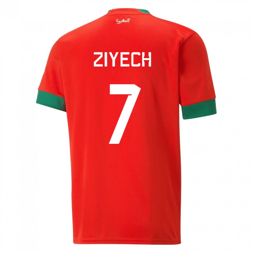 Gyermek Marokkói Hakim Ziyech #7 Piros Hazai Jersey 22-24 Mez Póló Ing