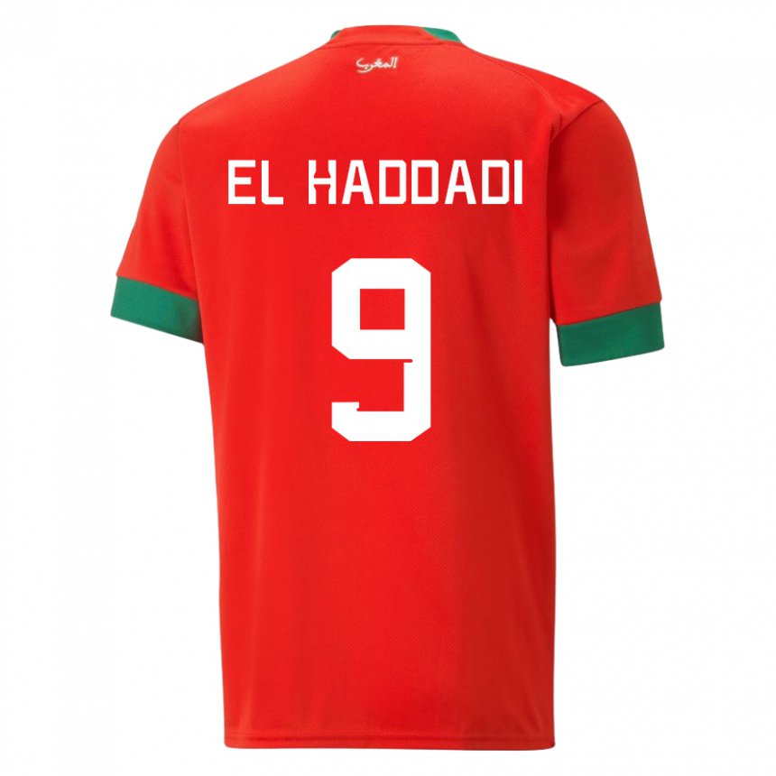 Gyermek Marokkói Munir El Haddadi #9 Piros Hazai Jersey 22-24 Mez Póló Ing