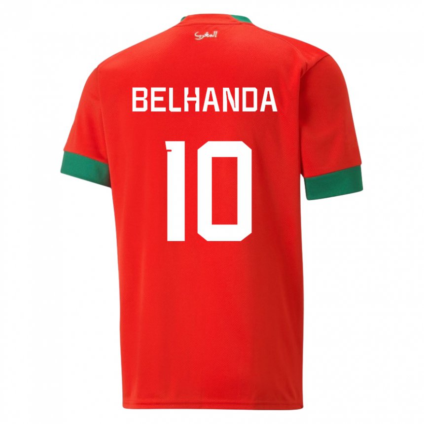 Gyermek Marokkói Youness Belhanda #10 Piros Hazai Jersey 22-24 Mez Póló Ing