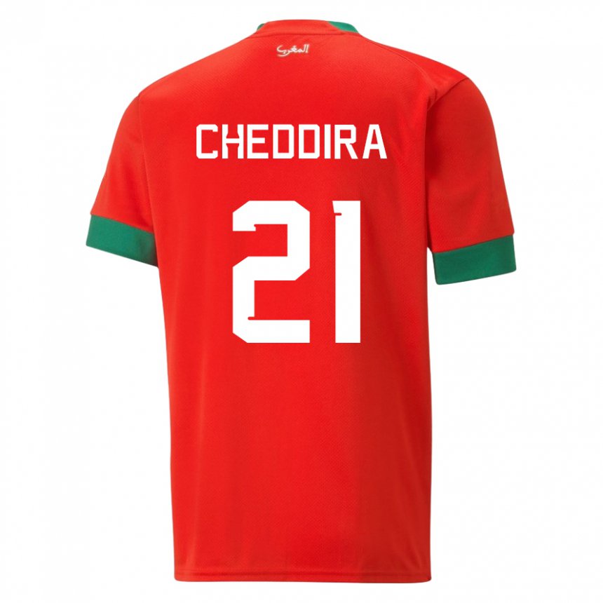 Gyermek Marokkói Walid Cheddira #21 Piros Hazai Jersey 22-24 Mez Póló Ing