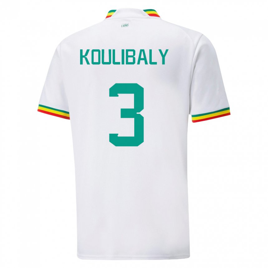 Gyermek Szenegáli Kalidou Koulibaly #3 Fehér Hazai Jersey 22-24 Mez Póló Ing