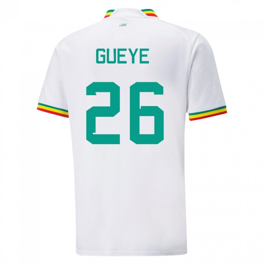 Gyermek Szenegáli Pape Gueye #26 Fehér Hazai Jersey 22-24 Mez Póló Ing