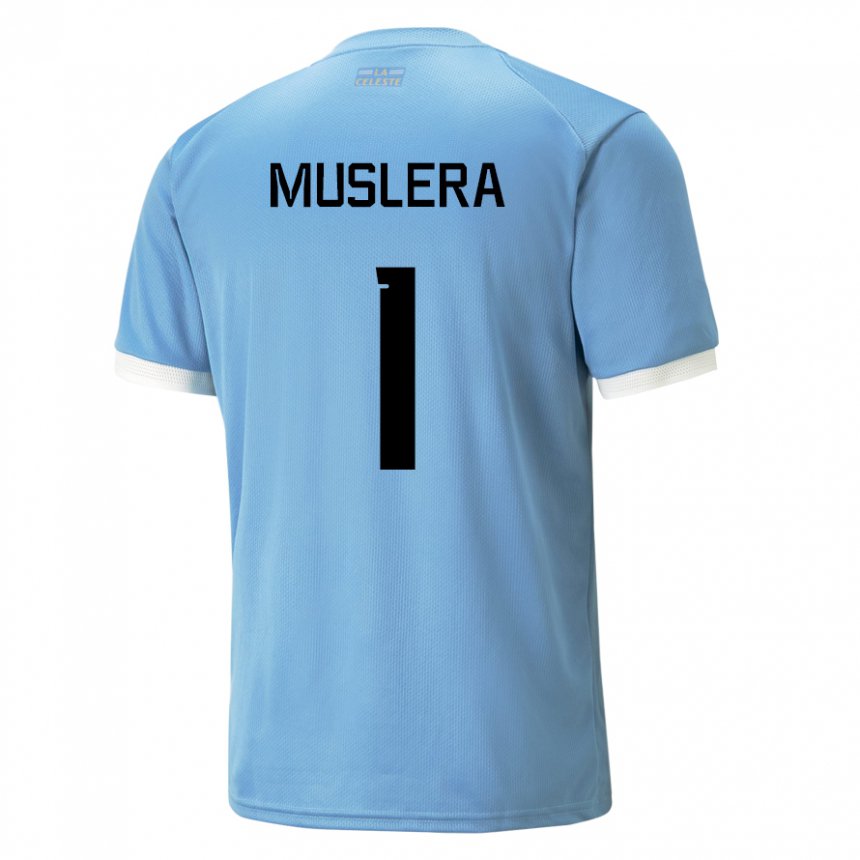 Gyermek Uruguayi Fernando Muslera #1 Kék Hazai Jersey 22-24 Mez Póló Ing