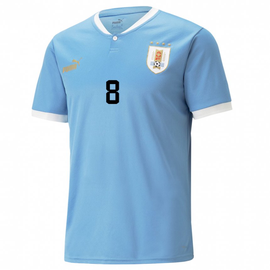 Gyermek Uruguayi Facundo Pellistri #8 Kék Hazai Jersey 22-24 Mez Póló Ing