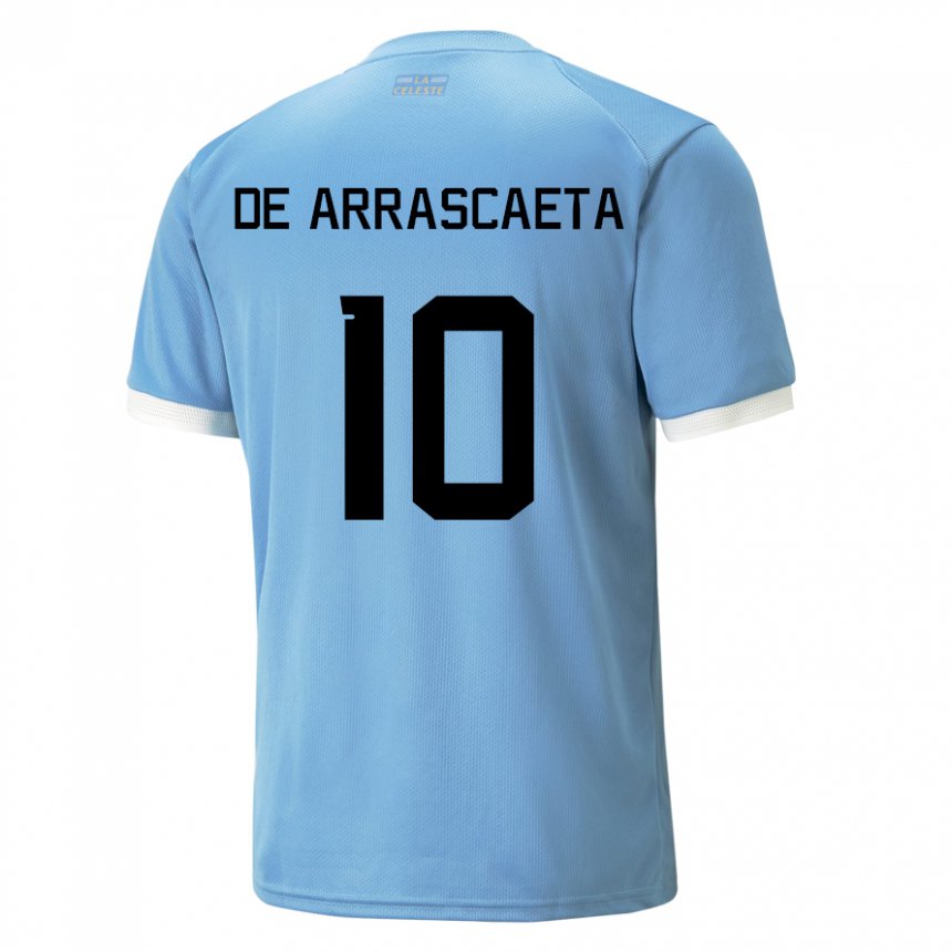 Gyermek Uruguayi Giorgian De Arrascaeta #10 Kék Hazai Jersey 22-24 Mez Póló Ing