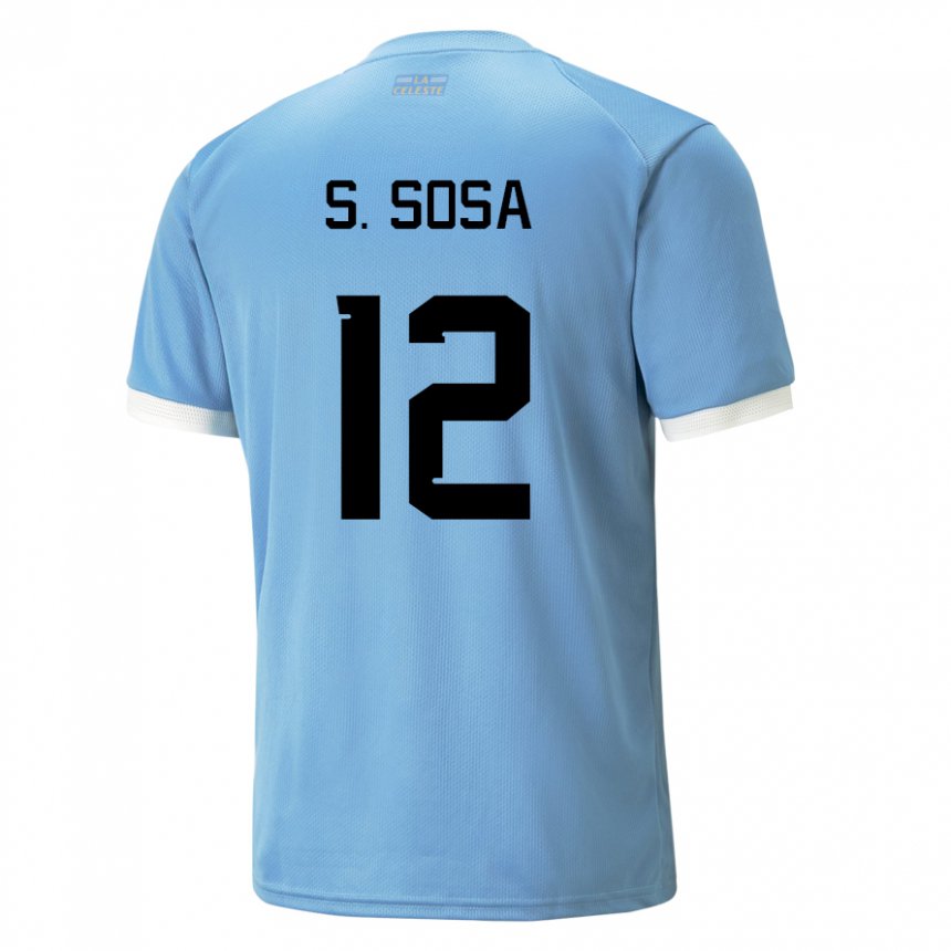 Gyermek Uruguayi Sebastian Sosa #12 Kék Hazai Jersey 22-24 Mez Póló Ing