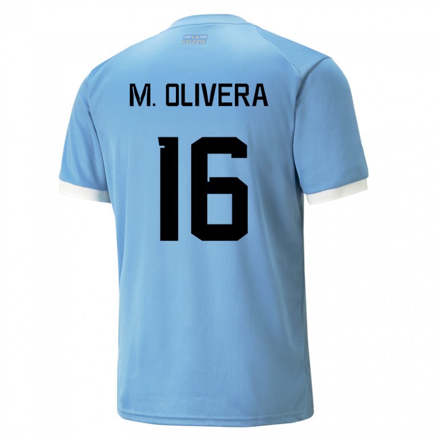 Gyermek Uruguayi Mathias Olivera #16 Kék Hazai Jersey 22-24 Mez Póló Ing