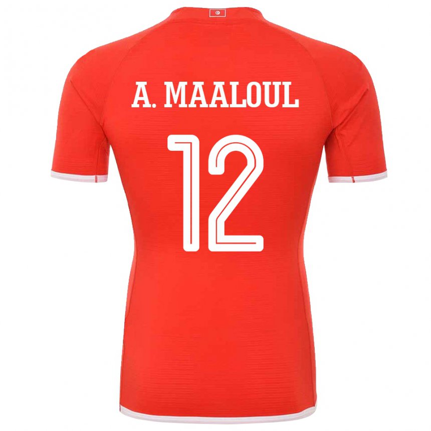 Gyermek Tunéziai Ali Maaloul #12 Piros Hazai Jersey 22-24 Mez Póló Ing