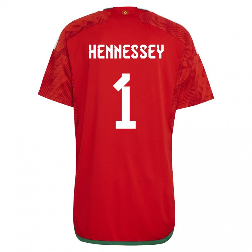 Gyermek Walesi Wayne Hennessey #1 Piros Hazai Jersey 22-24 Mez Póló Ing