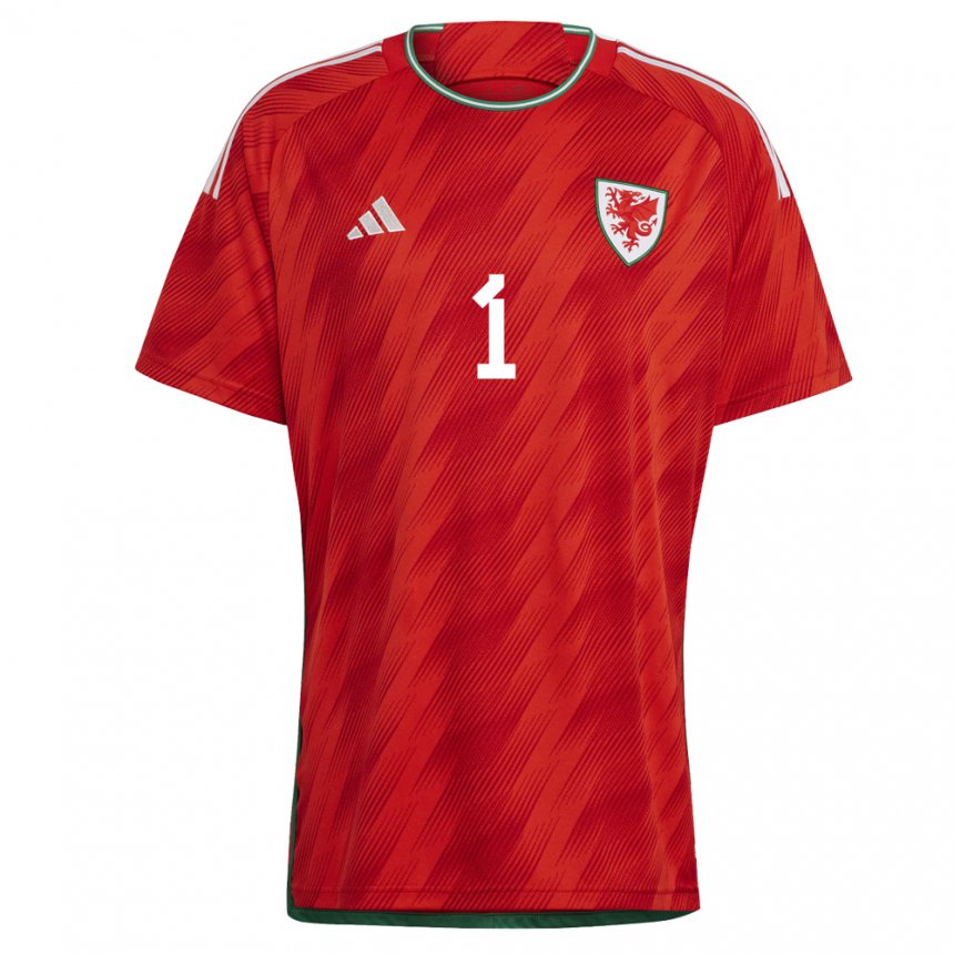 Gyermek Walesi Wayne Hennessey #1 Piros Hazai Jersey 22-24 Mez Póló Ing