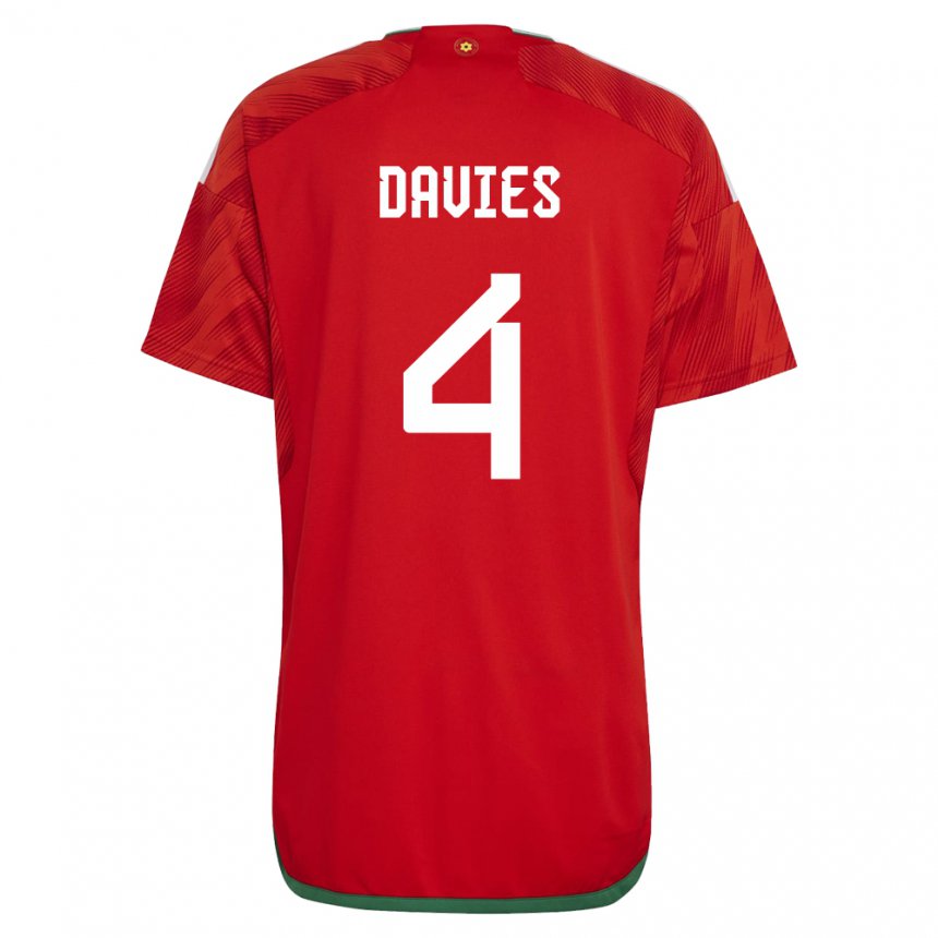 Gyermek Walesi Ben Davies #4 Piros Hazai Jersey 22-24 Mez Póló Ing