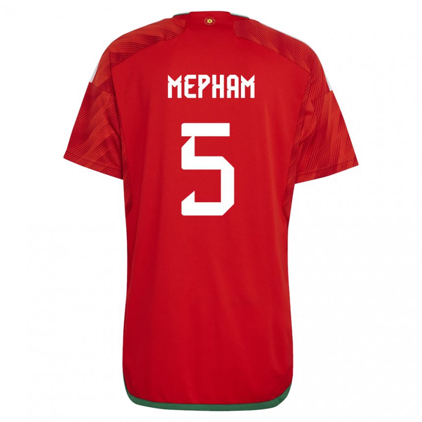 Gyermek Walesi Chris Mepham #5 Piros Hazai Jersey 22-24 Mez Póló Ing