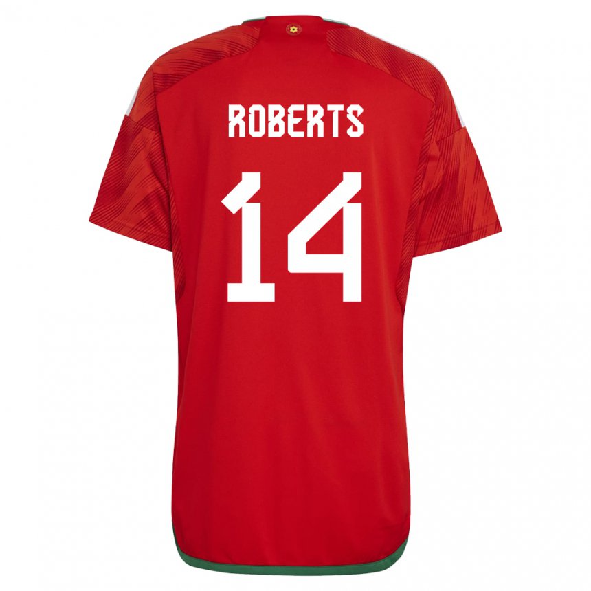 Gyermek Walesi Connor Roberts #14 Piros Hazai Jersey 22-24 Mez Póló Ing