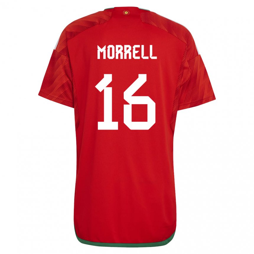 Gyermek Walesi Joe Morrell #16 Piros Hazai Jersey 22-24 Mez Póló Ing