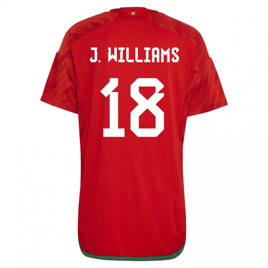 Gyermek Walesi Jonathan Williams #18 Piros Hazai Jersey 22-24 Mez Póló Ing