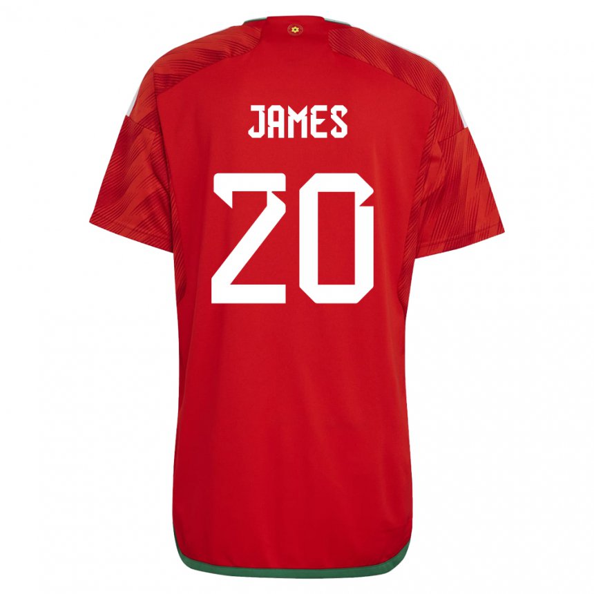 Gyermek Walesi Daniel James #20 Piros Hazai Jersey 22-24 Mez Póló Ing