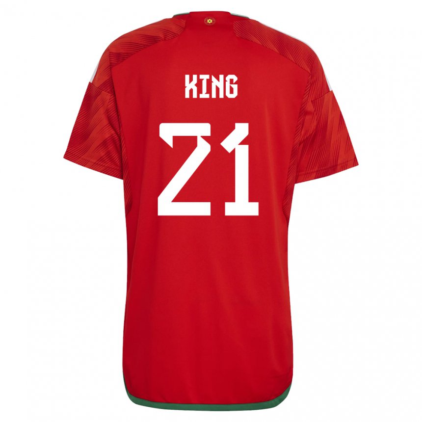 Gyermek Walesi Tom King #21 Piros Hazai Jersey 22-24 Mez Póló Ing