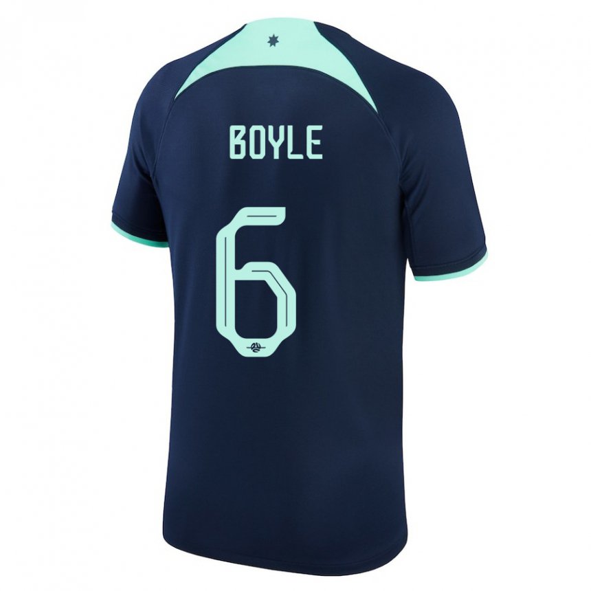 Gyermek Ausztrál Martin Boyle #6 Sötétkék Idegenbeli Jersey 22-24 Mez Póló Ing