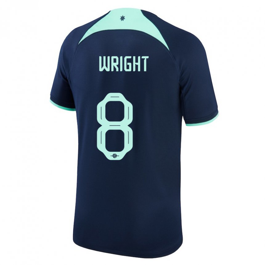 Gyermek Ausztrál Bailey Wright #8 Sötétkék Idegenbeli Jersey 22-24 Mez Póló Ing