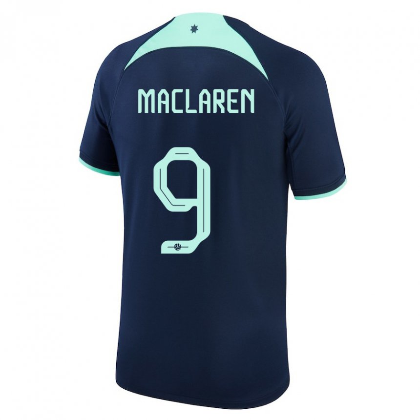 Gyermek Ausztrál Jamie Maclaren #9 Sötétkék Idegenbeli Jersey 22-24 Mez Póló Ing