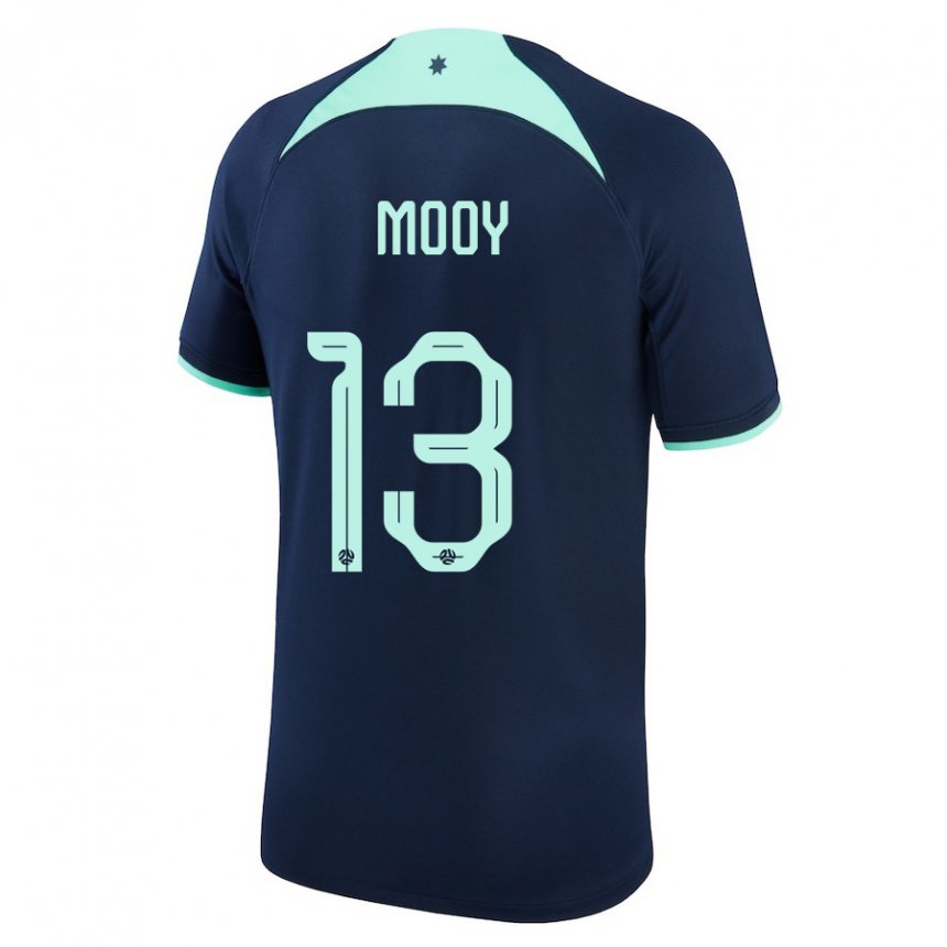 Gyermek Ausztrál Aaron Mooy #13 Sötétkék Idegenbeli Jersey 22-24 Mez Póló Ing