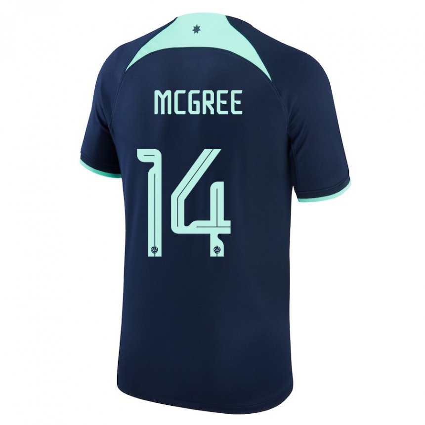 Gyermek Ausztrál Riley Mcgree #14 Sötétkék Idegenbeli Jersey 22-24 Mez Póló Ing