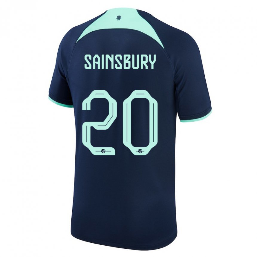 Gyermek Ausztrál Trent Sainsbury #20 Sötétkék Idegenbeli Jersey 22-24 Mez Póló Ing