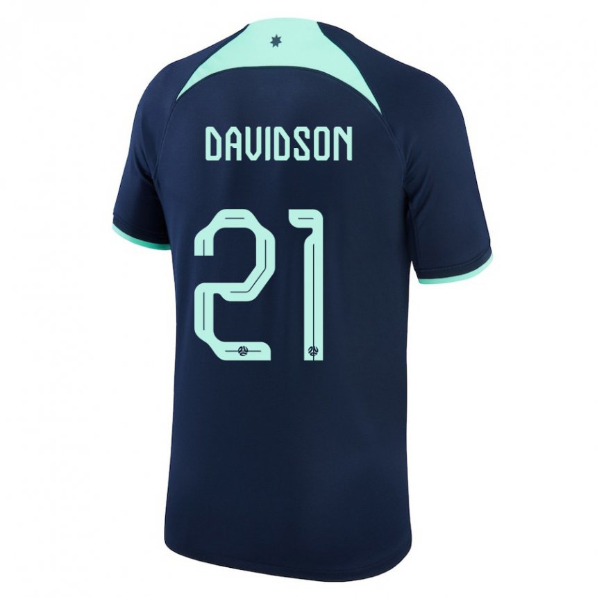 Gyermek Ausztrál Jason Davidson #21 Sötétkék Idegenbeli Jersey 22-24 Mez Póló Ing