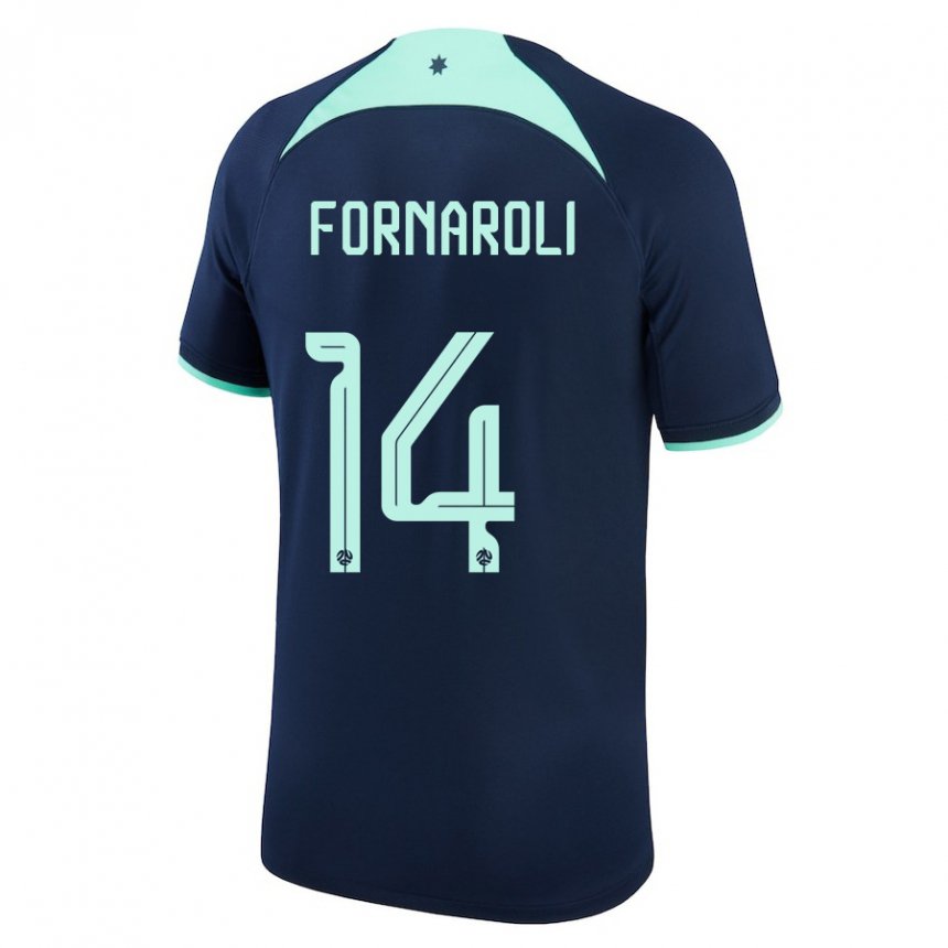 Gyermek Ausztrál Bruno Fornaroli #14 Sötétkék Idegenbeli Jersey 22-24 Mez Póló Ing