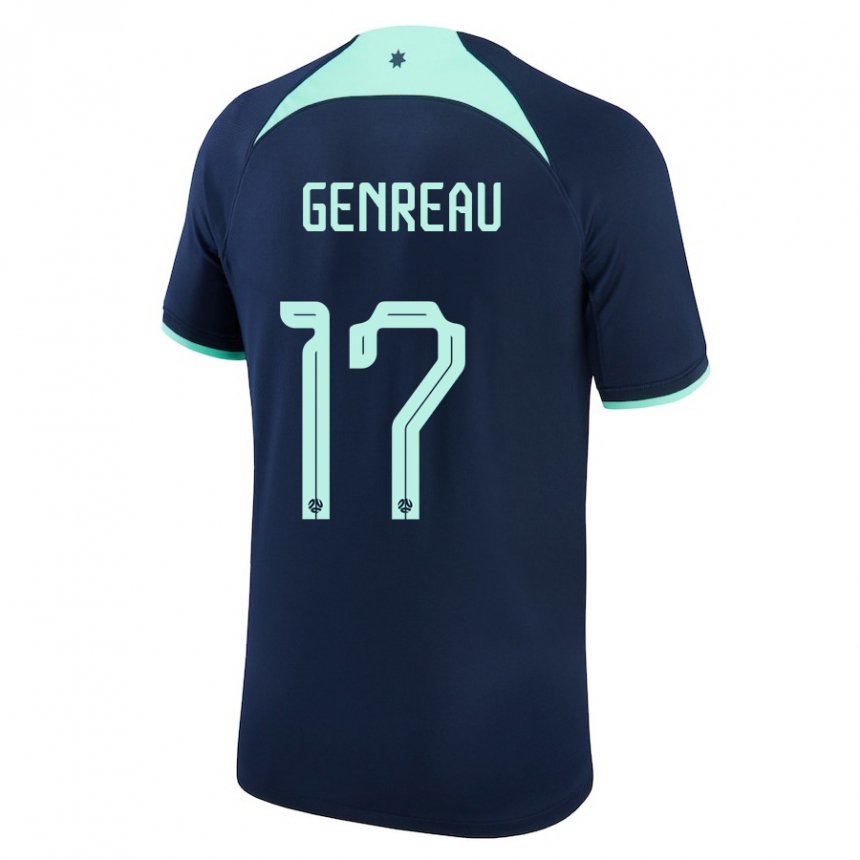 Gyermek Ausztrál Denis Genreau #17 Sötétkék Idegenbeli Jersey 22-24 Mez Póló Ing