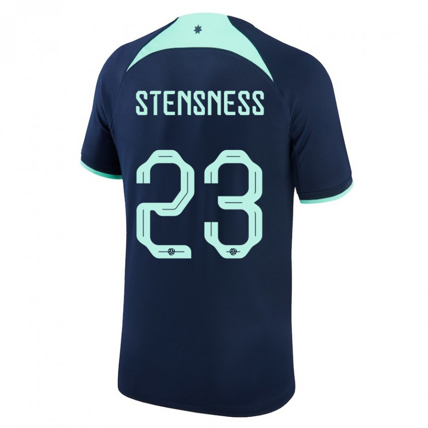 Gyermek Ausztrál Gianni Stensness #23 Sötétkék Idegenbeli Jersey 22-24 Mez Póló Ing