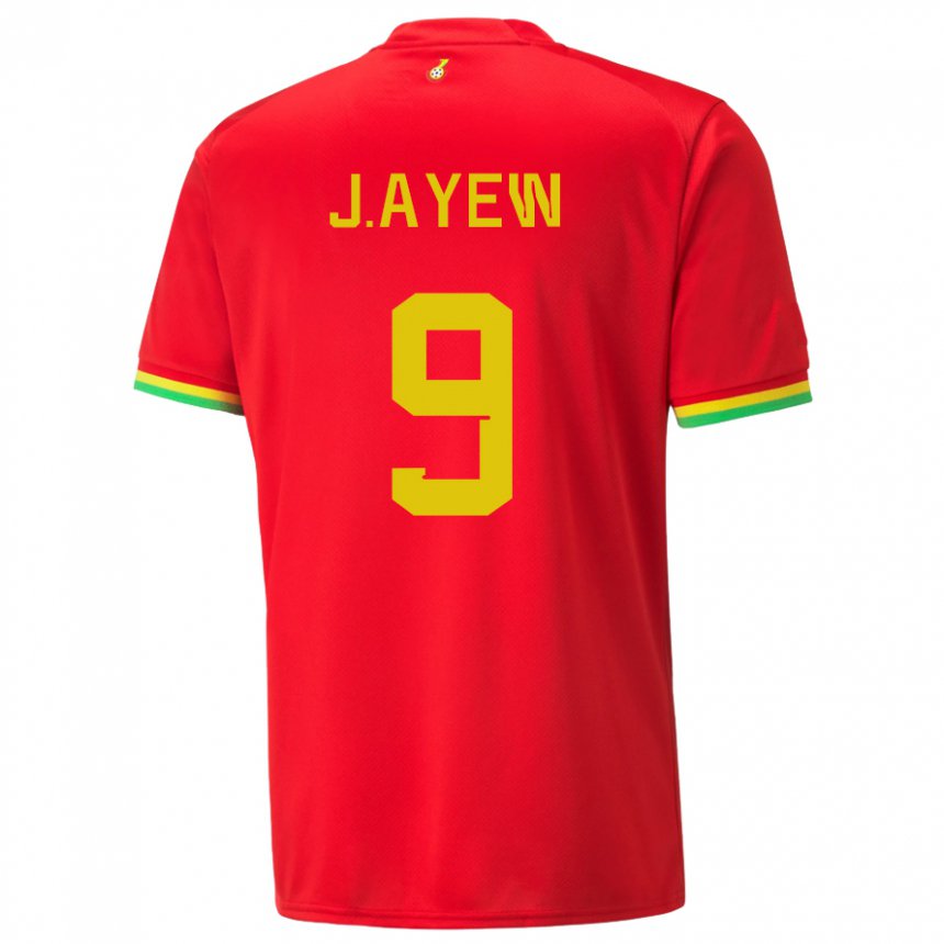 Gyermek Ghánai Jordan Ayew #9 Piros Idegenbeli Jersey 22-24 Mez Póló Ing