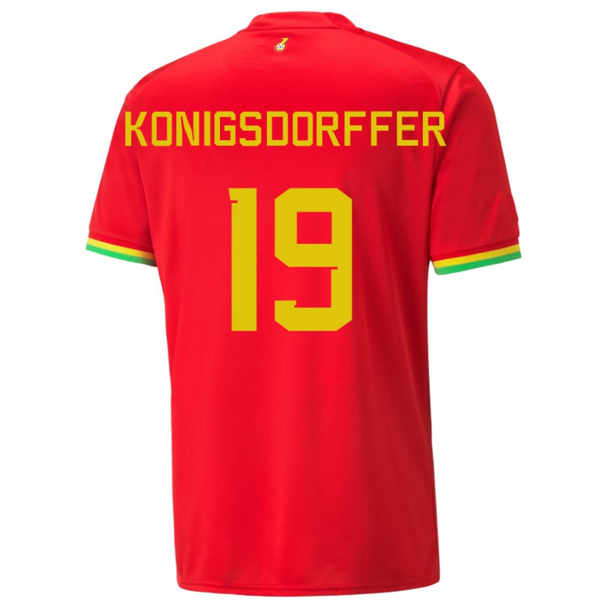 Gyermek Ghánai Ransford-yeboah Konigsdorffer #19 Piros Idegenbeli Jersey 22-24 Mez Póló Ing