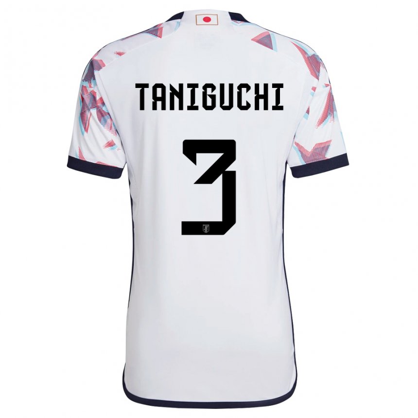 Gyermek Japán Shogo Taniguchi #3 Fehér Idegenbeli Jersey 22-24 Mez Póló Ing