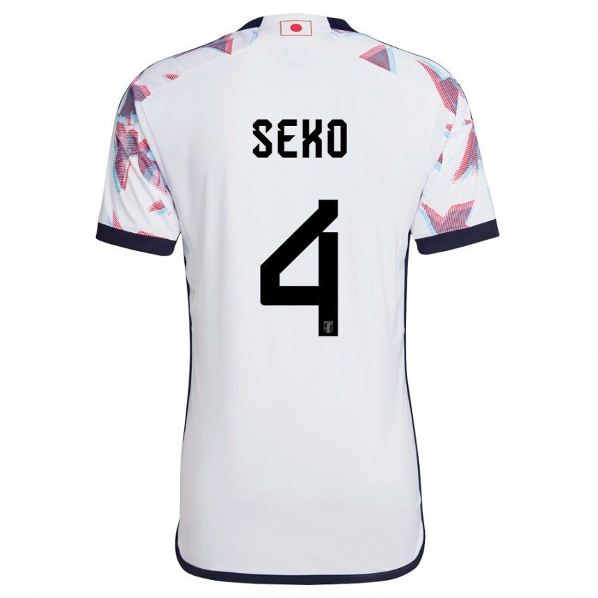 Gyermek Japán Ayumu Seko #4 Fehér Idegenbeli Jersey 22-24 Mez Póló Ing