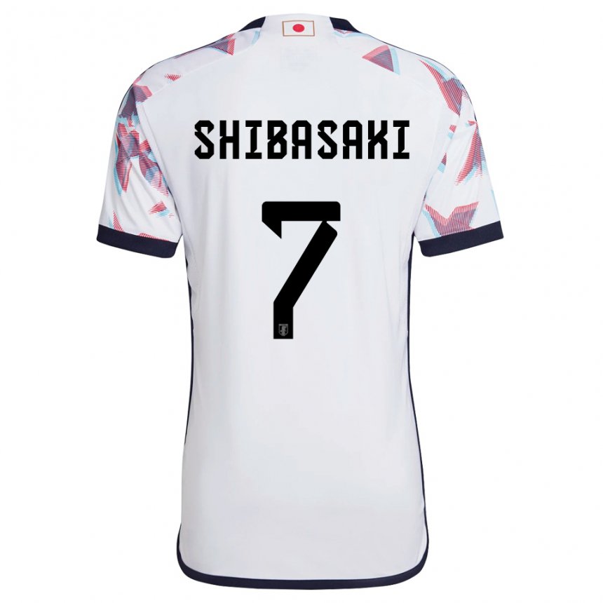 Gyermek Japán Gaku Shibasaki #7 Fehér Idegenbeli Jersey 22-24 Mez Póló Ing