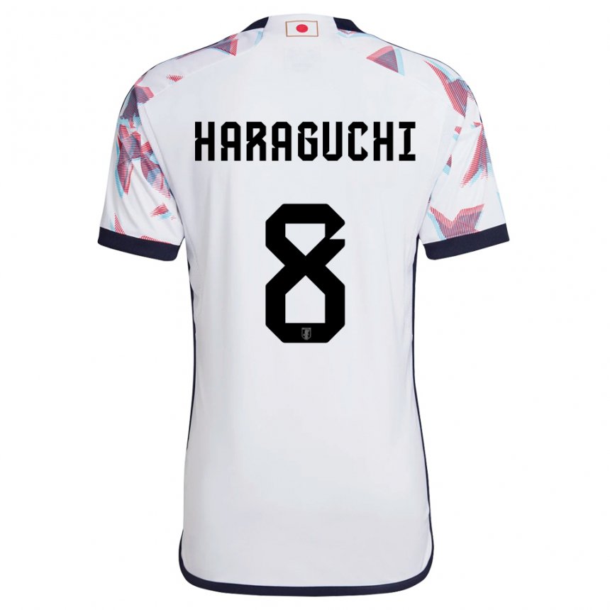 Gyermek Japán Genki Haraguchi #8 Fehér Idegenbeli Jersey 22-24 Mez Póló Ing